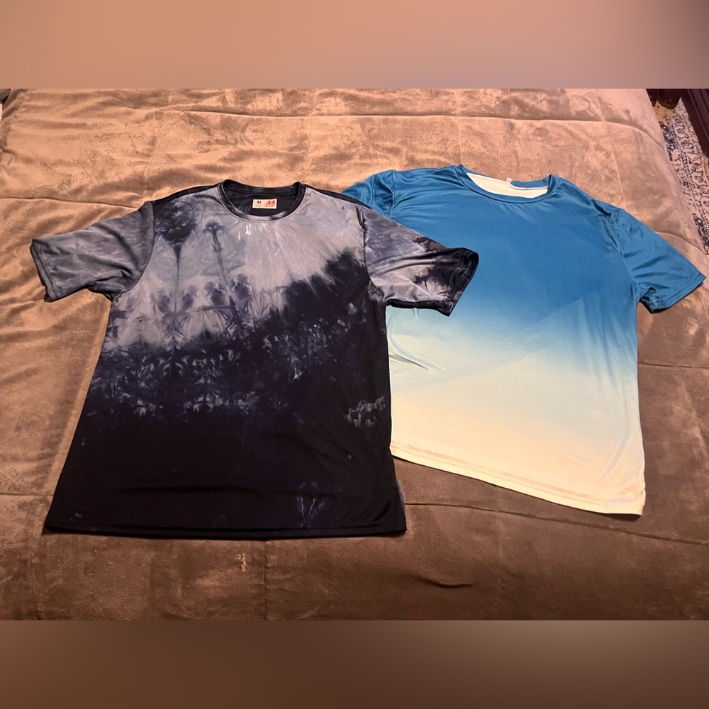 2 men’s blue tiedye shorts size medium